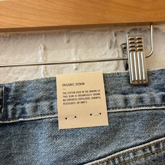 AGOLDE || Parker Angled Hem Denim Mini Skirt Entrance Medium Wash Raw Hem 26 NWT - Picture 5 of 10